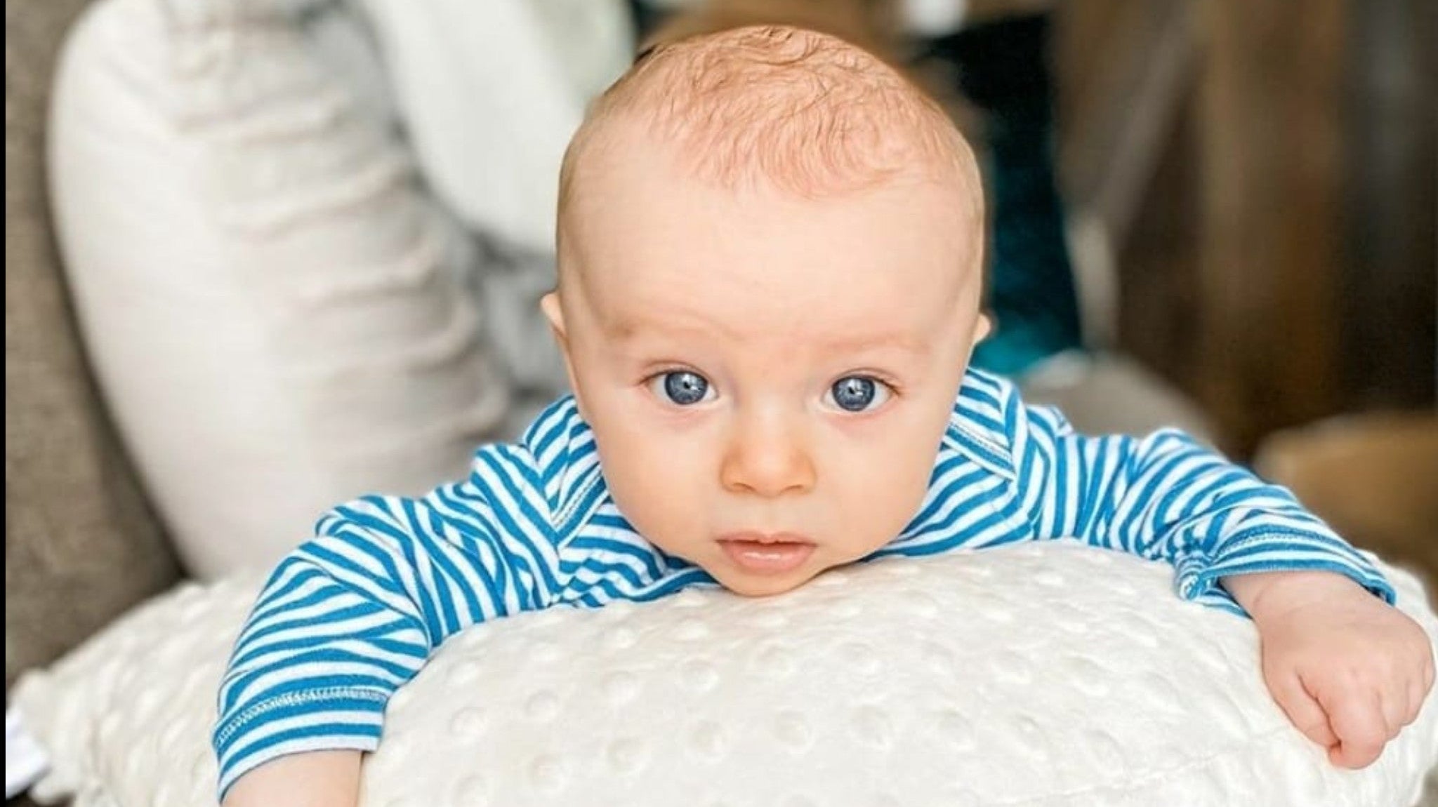 Baby on Tummy Time Pillow