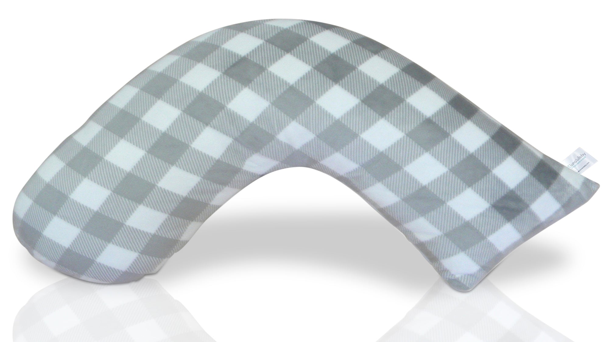 Luna Lullaby Nursing Pillow Grey and White Buffalo Check Luna