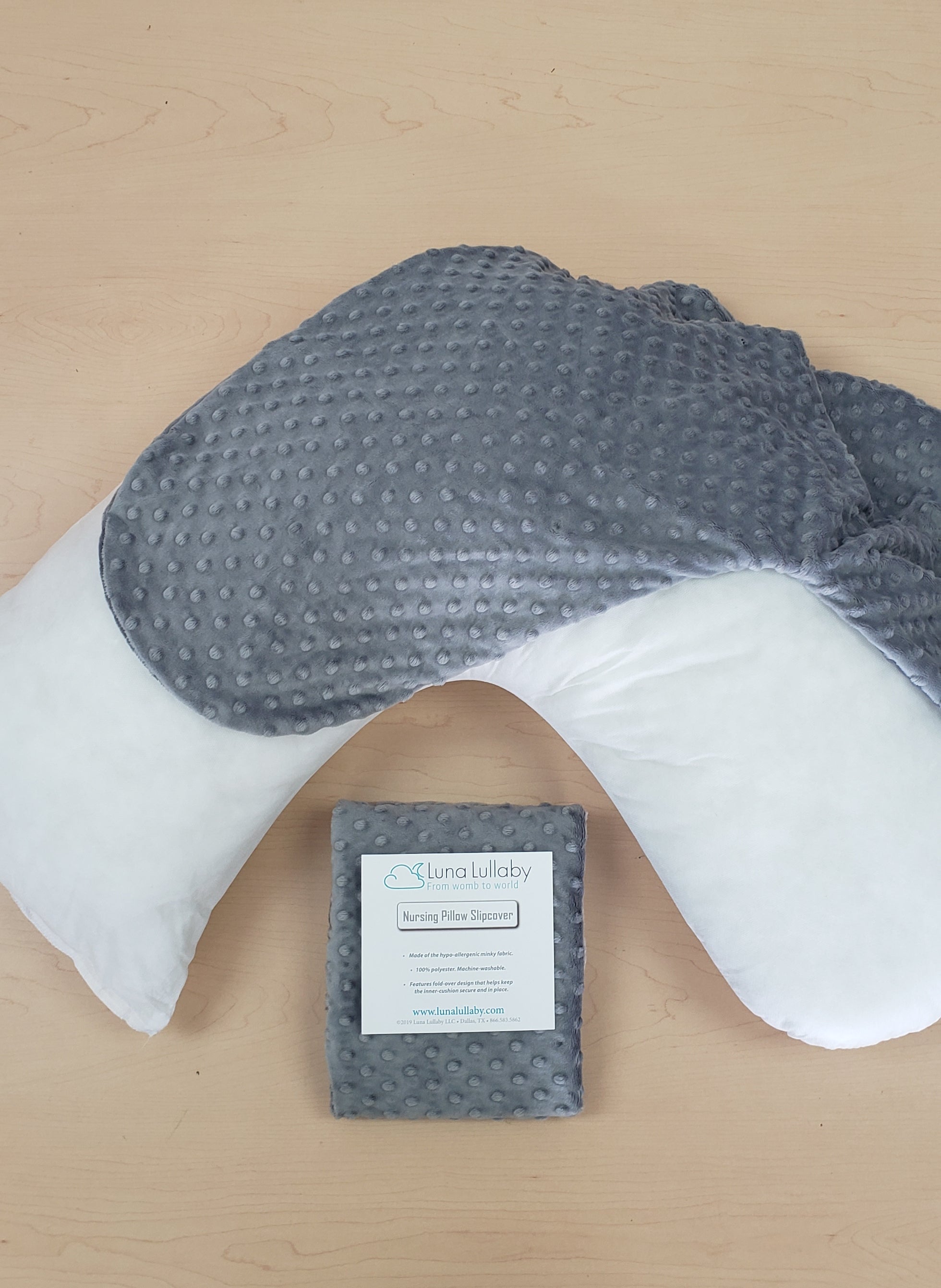Luna Lullaby Nursing Pillow Cover - Ivory Dot